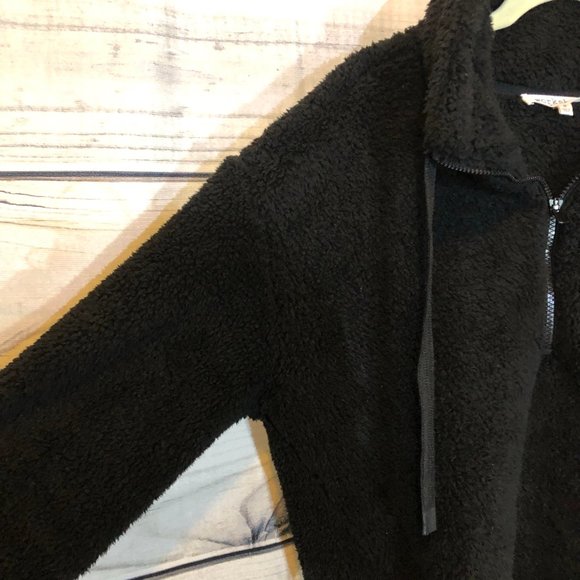 Teddy Sherpa WorkShop brand cozy Black half zip - Picture 8 of 13